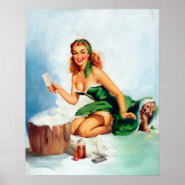 Bath Time Pin Up Poster
