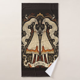 Bath Towel Gemini Celestial Zodiac Art