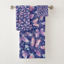 Bath Towel set butterfly mönster#1