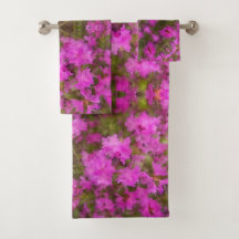 Bath Towel Set Lila Rhododendrons
