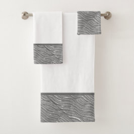 Bath Towel-set med Grått Vatten mönster