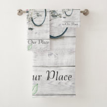 Bath Towel Set Welcome Vår Bicycle