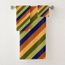 Bath Towset-set för Rand i Cute Olive Sage Navy