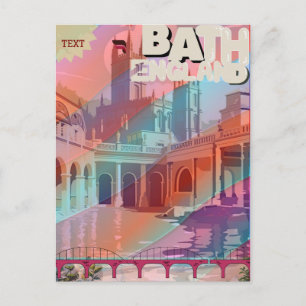 Bath Travel Print England Gift Vintage Postcard T Vykort