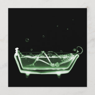 Bath Tub X-Ray Skeleton Grönt Inbjudningar