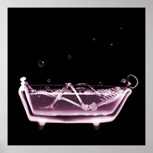 BATH TUB X RAY VISION SKELETON - ROSA POSTER (Framsidan)