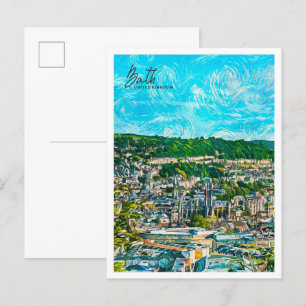 Bath United Kingdom Bevackra Oil Paint City Vykort