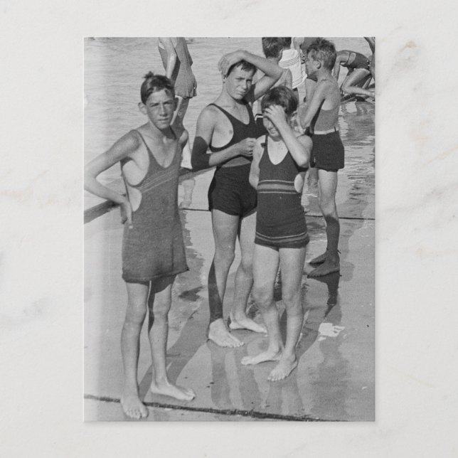 Bathers 1920s-vykort vykort (Framsida)
