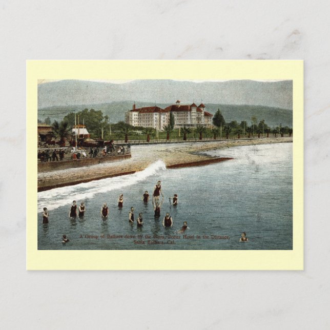 Bathers, Hotel Potter, Santa Barbara CA, 1908 Vykort (Framsida)