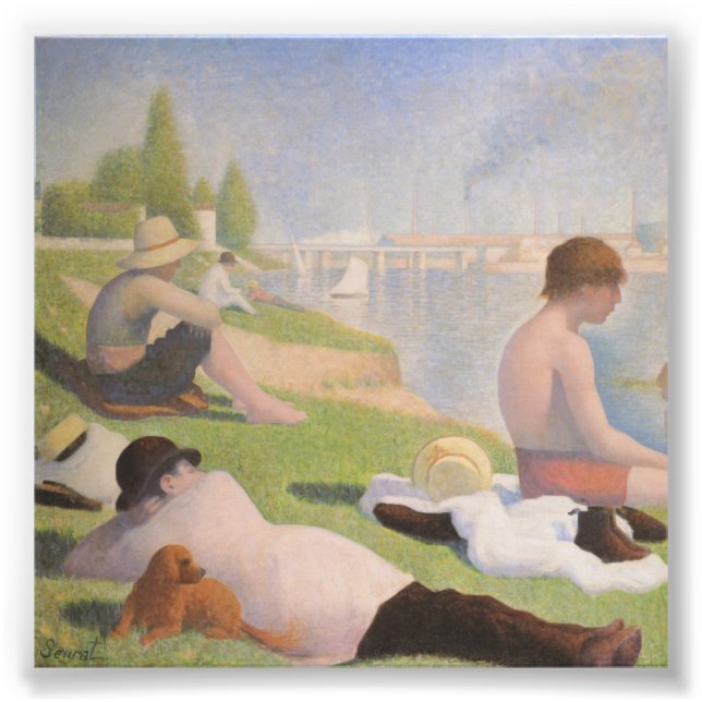 Bathers i Asnieres av Georges Seurat Fototryck (Framsidan)