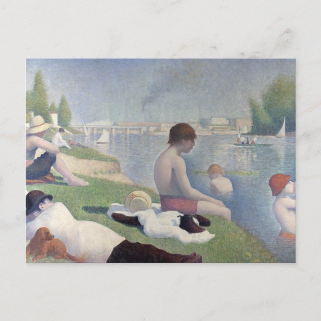 Bathers i Asnieres av Georges Seurat Postcard Vykort (Framsida)