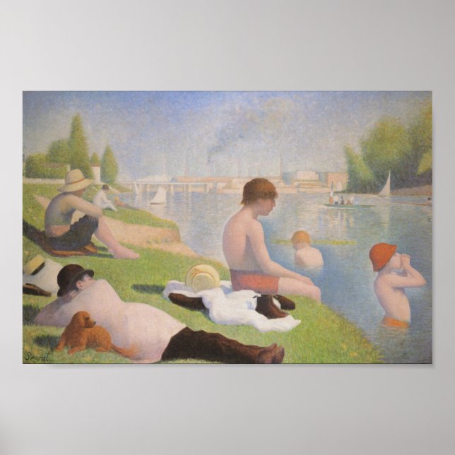 Bathers i Asnieres av Georges Seurat Poster (Framsidan)