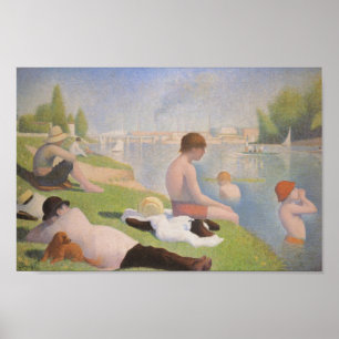 Bathers i Asnieres av Georges Seurat Poster