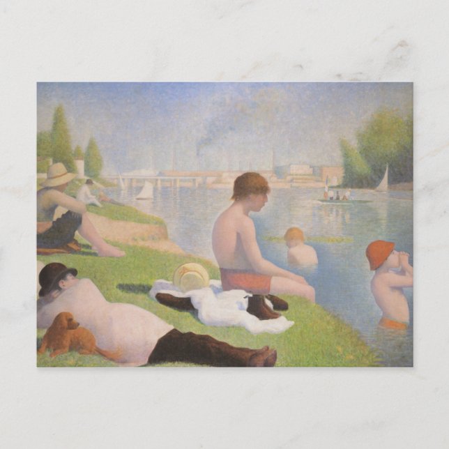 Bathers i Asnieres av Georges Seurat Vykort (Framsida)