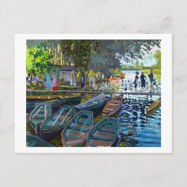 Bathers vid La Grenouillere Claude Monet Vykort (Framsida)
