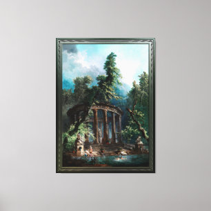 Bathing Bassäng av Hubert Robert 2:a upplagan Canvastryck