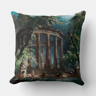 Bathing Bassäng av Hubert Robert 2:a upplagan Kudde