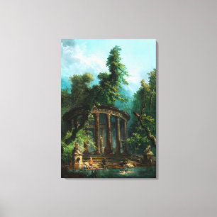 Bathing Bassäng av Hubert Robert Canvastryck