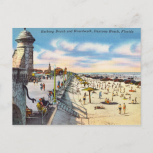 Bathing Beach Boardgång, Daytona Beach, Florida Vykort