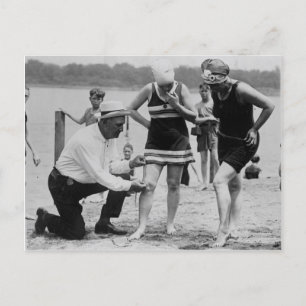 Bathing Beach Cop Vykort