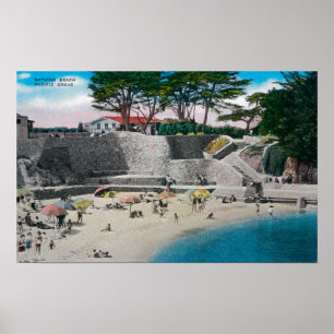 Bathing Beach på Pacific Grove Poster