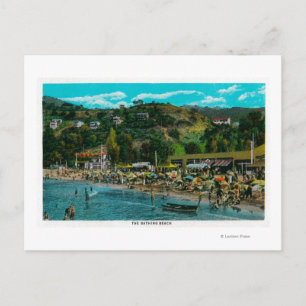 Bathing Beach vid Avalon, Catalina Island Vykort