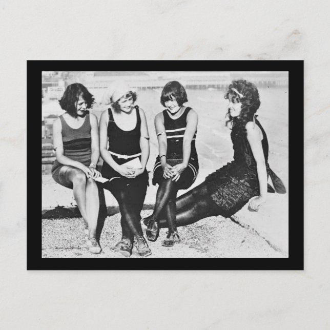 Bathing Beauty Pals på en pir Vykort (Framsida)