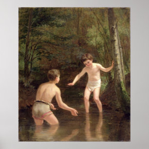 Bathing Boys, 1873 Poster