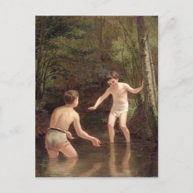 Bathing Boys, 1873 Vykort (Framsida)