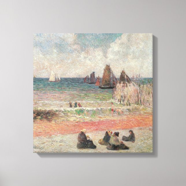 Bathing Dieppe av Paul Gauguin Canvastryck (Framsida)
