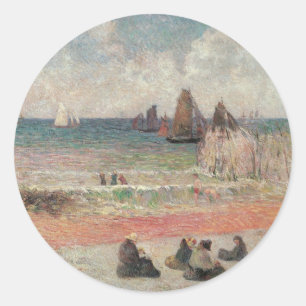 Bathing Dieppe av Paul Gauguin Runt Klistermärke