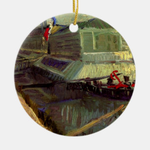 Bathing Float på Seine Asniere av Vincent van Gogh Julgransprydnad Keramik