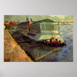 Bathing Float på Seine Asniere av Vincent van Gogh Poster