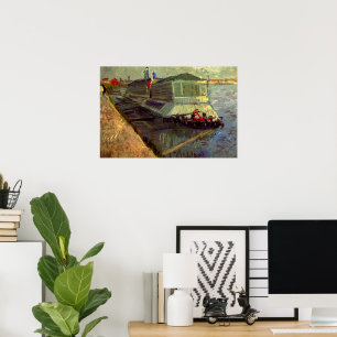 Bathing Float på Seine Asniere av Vincent van Gogh Poster