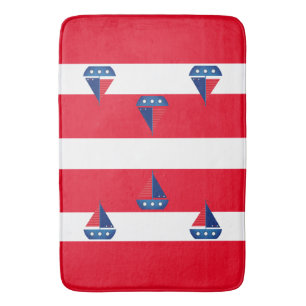 Bathmat - Red Rand Sailing Boat Badrumsmatta