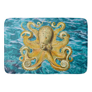 Bathmat Retro Guld Octopus vatten Badrumsmatta