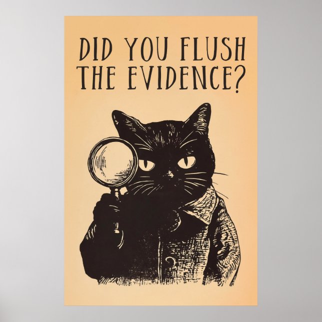Bathroom Cat Detective Poster (Framsidan)
