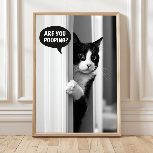 Bathroom Cat Poster, Are you Pooping Poster Funny  (Skapare uppladdad)