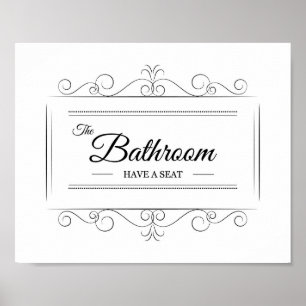 Bathroom har en sittande nyck poster