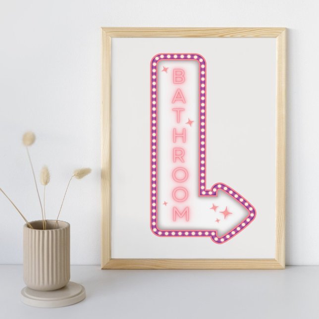 Bathroom Neon Modern Retro Sign Poster (Skapare uppladdad)