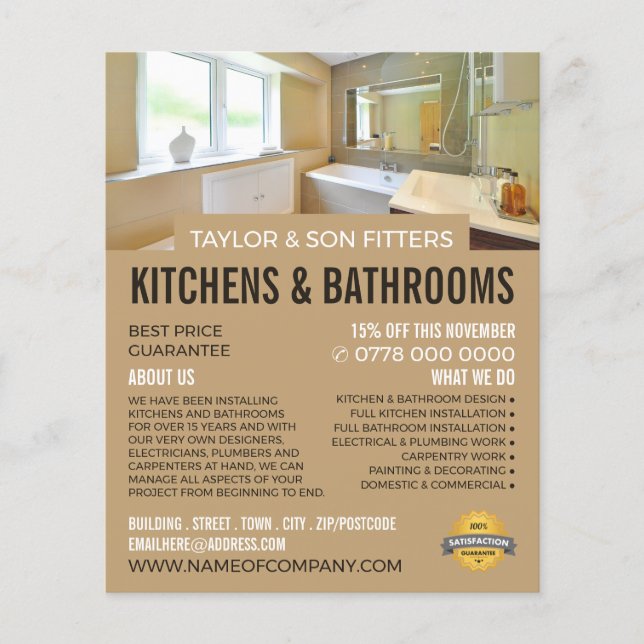 Bathroom Porträtt, Kitchen & Bathroom Fitter Flygblad (Framsidan)