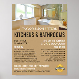 Bathroom Porträtt, Kitchen & Bathroom Fitter Poster