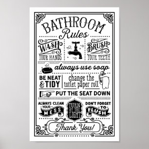 Bathroom Regler Modern Vintage Poster