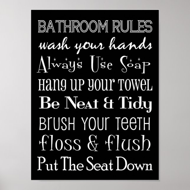 Bathroom Regler Poster (Framsidan)