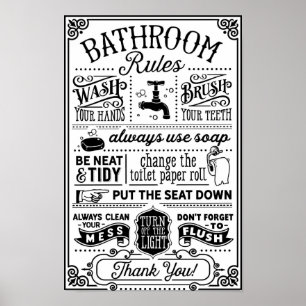 Bathroom Regler Poster av offert väggdäck