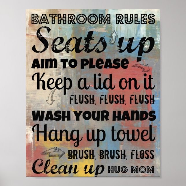 Bathroom Regler Poster | Hug Mamma 8 x 10 (Framsidan)