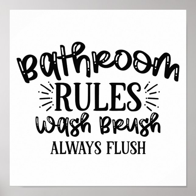 Bathroom Regler Wall Art Roliga meningar Poster (Framsidan)