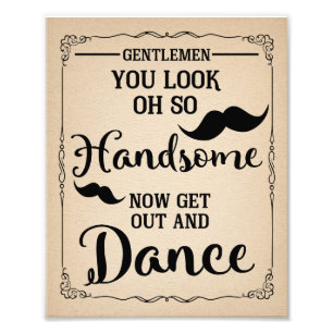 BATHROOM SIGN FÖR MANAR party eller bröllop Fototryck