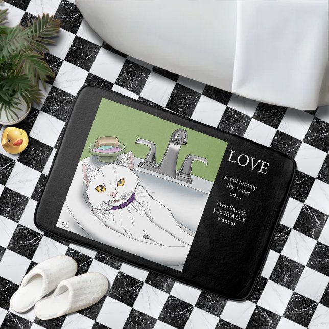 Bathroom Sink White Cat Badrumsmatta (Skapare uppladdad)