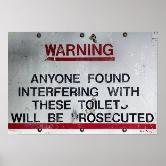 Bathroom Toilet Regler och varning Poster (Framsidan)
